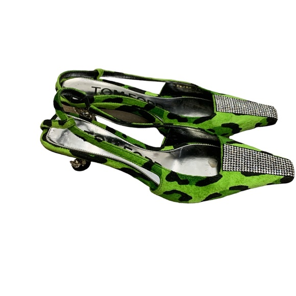 Tom Ford Green Camouflage Slingback Heels - Picture 2 of 4